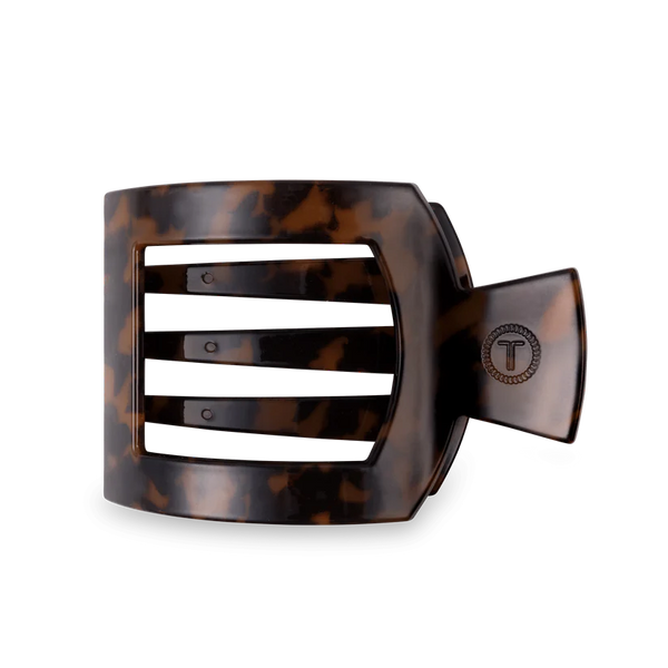 teleties square flat clip, large | tortoise