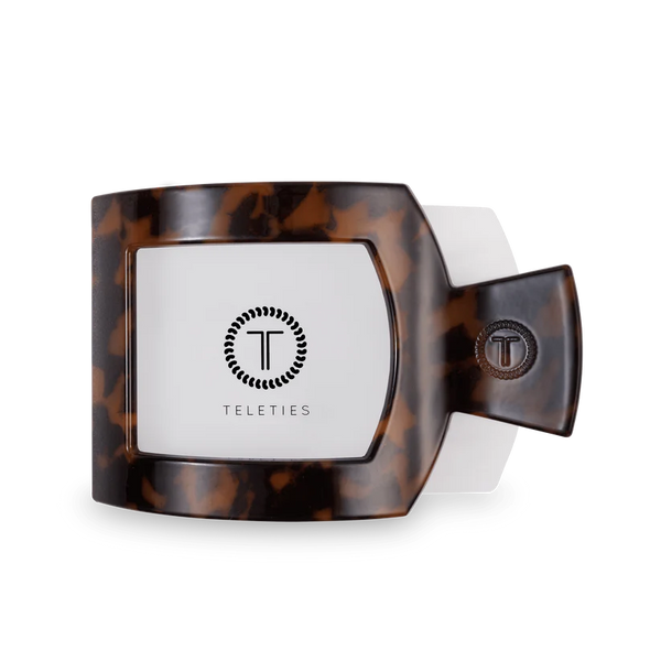 teleties square flat clip, large | tortoise