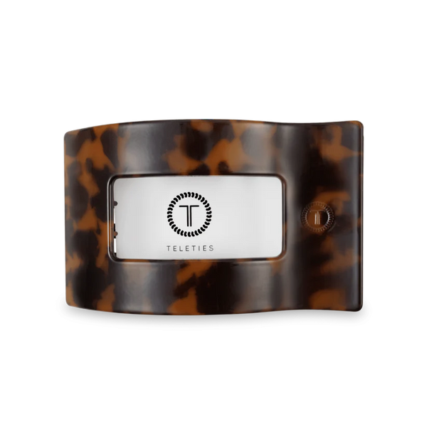 teleties rectangle flat clip, medium | tortoise
