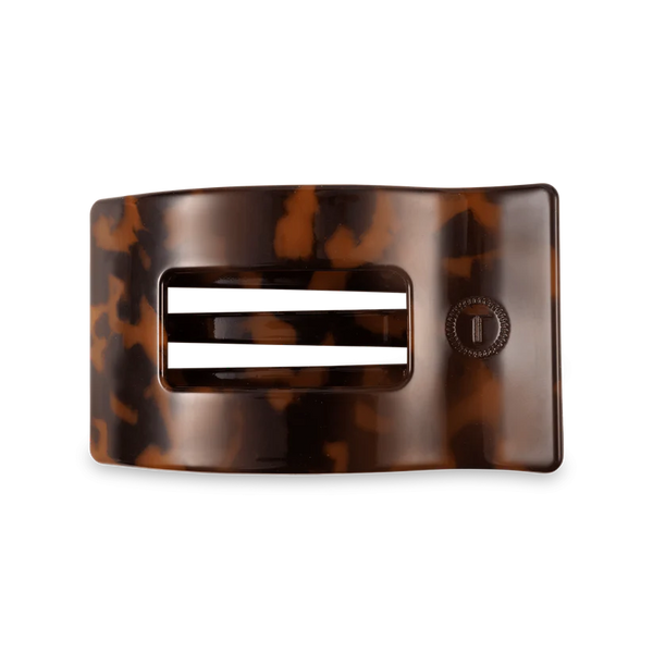 teleties rectangle flat clip, medium | tortoise