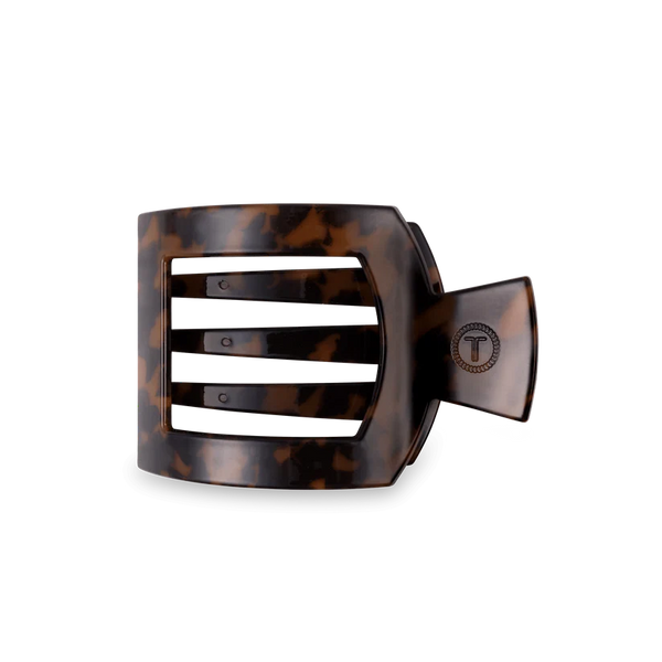 teleties square flat clip, medium | tortoise