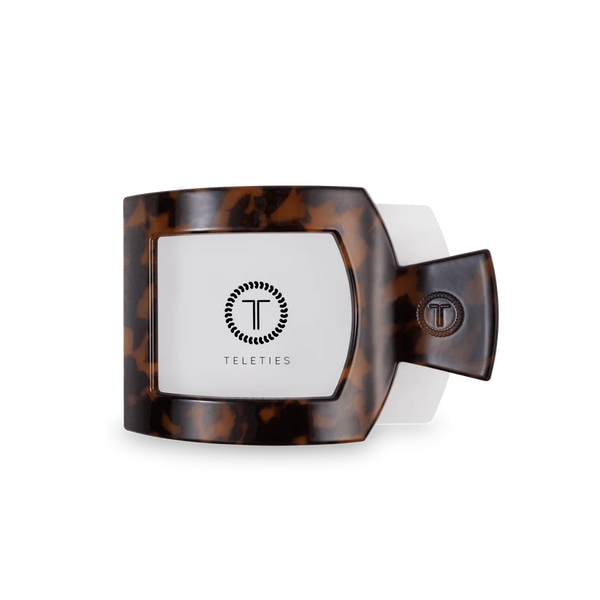 teleties square flat clip, medium | tortoise