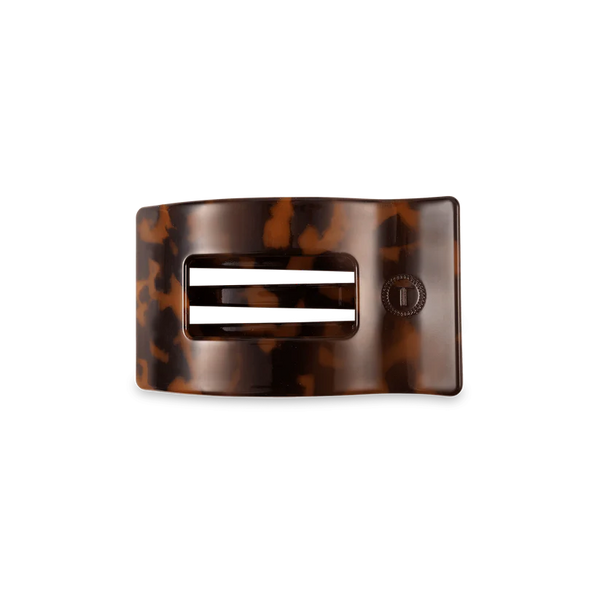 teleties rectangle flat clip, small | tortoise