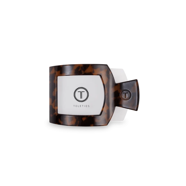 teleties square flat clip, small | tortoise