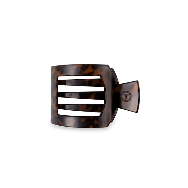 teleties square flat clip, small | tortoise