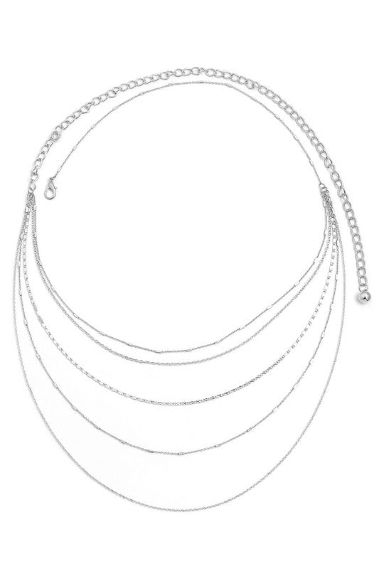 dainty multi-layered chain link belt | silver