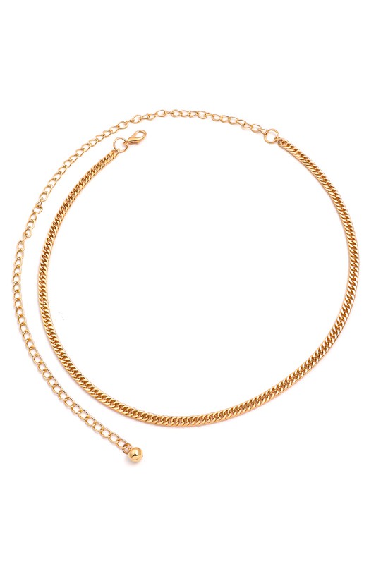 metal chain link belt | gold