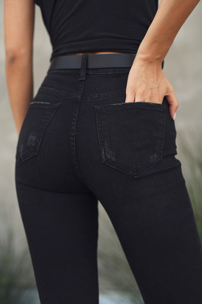 kaleigh high-rise skinny jeans | black