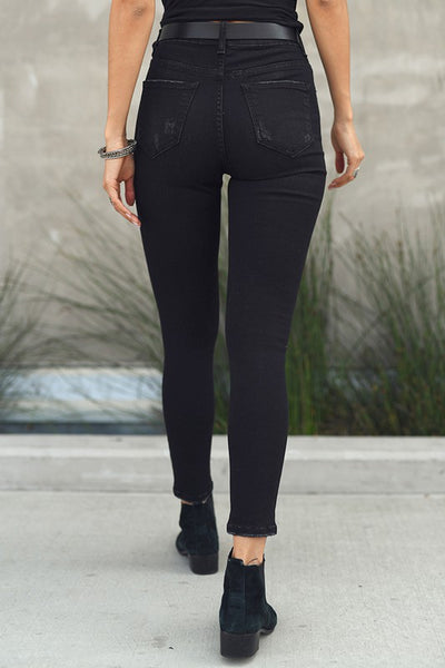 kaleigh high-rise skinny jeans | black