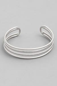 metallic cuff bracelet | matte silver