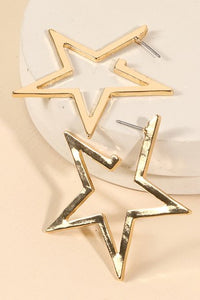 star shaped open hoops | gold