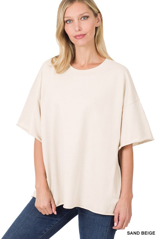forever young french terry top | sand beige