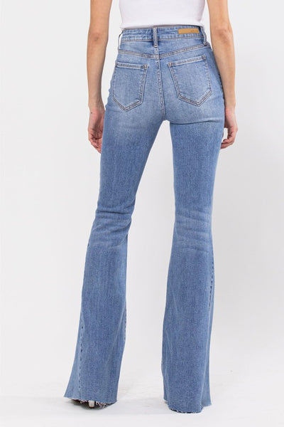 sadie paneled super flare jeans | medium wash