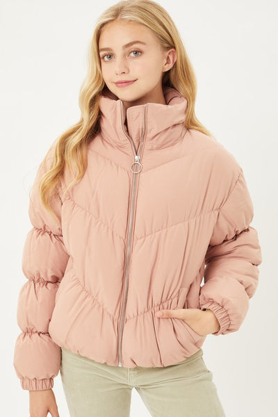 hit the slopes puffer jacket | mauve