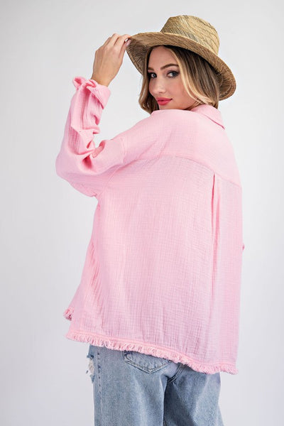 this is love button down top | bubblegum