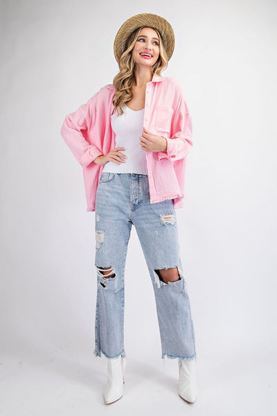 this is love button down top | bubblegum