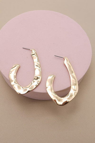 hammered oval hoops | gold plated