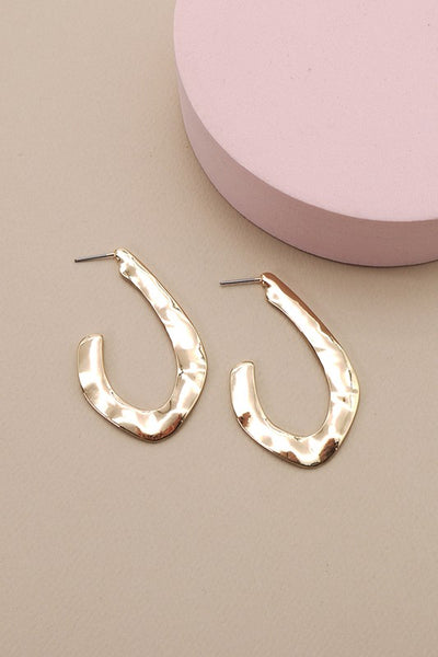 hammered oval hoops | gold plated