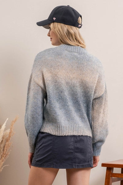so they say ombre sweater | blue + taupe