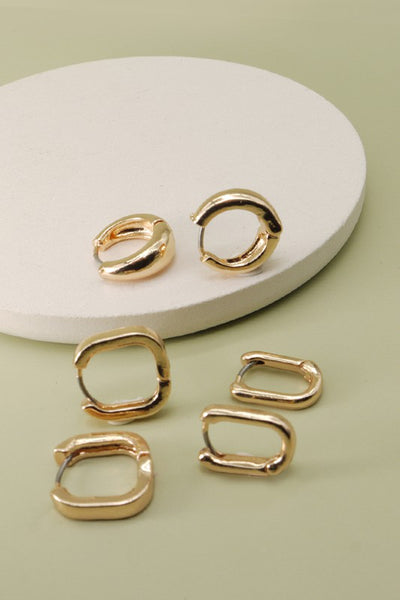 mini trio hoop earring set | gold plated