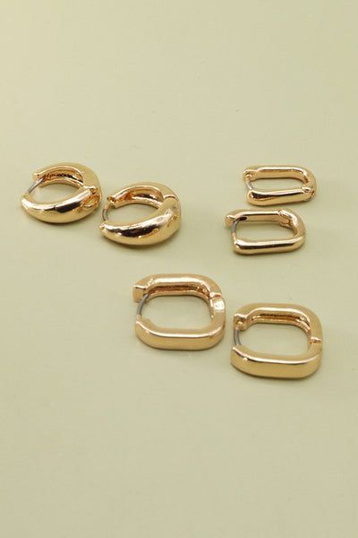 mini trio hoop earring set | gold plated