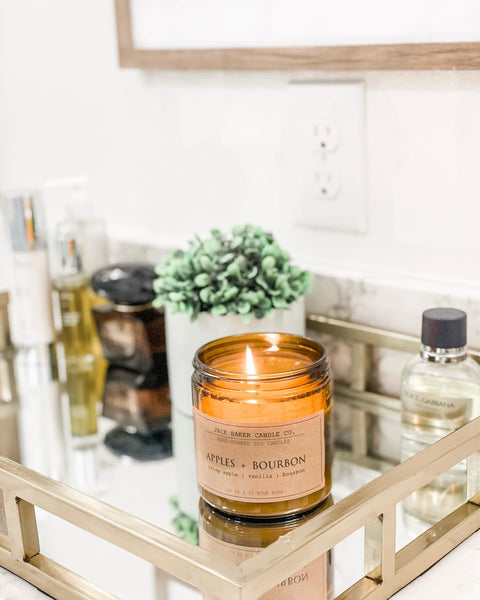 signature amber glass candle | apples + bourbon