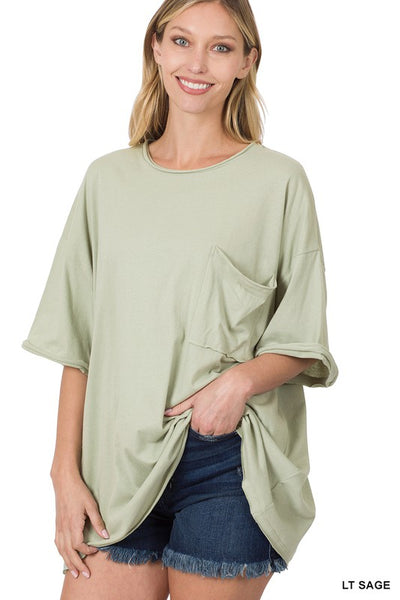 free yourself oversized boyfriend tee | light sage