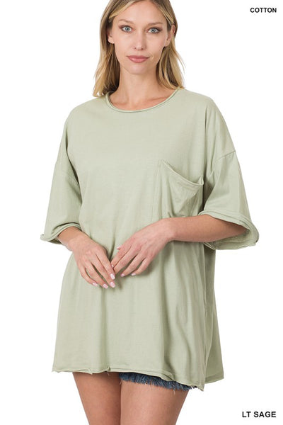 free yourself oversized boyfriend tee | light sage