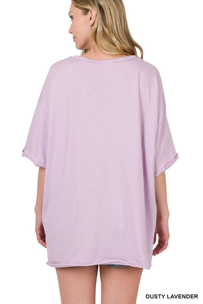 one more time oversized v-neck tee | dusty lavender