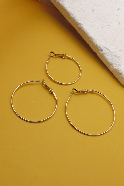 basic thin hoops trio | gold plated