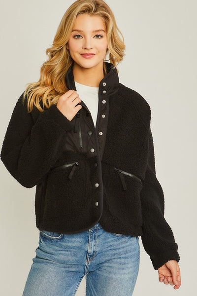 next on the list sherpa jacket | black
