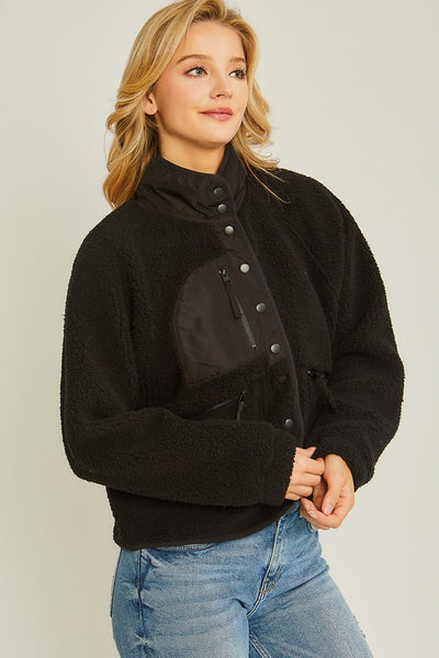 next on the list sherpa jacket | black