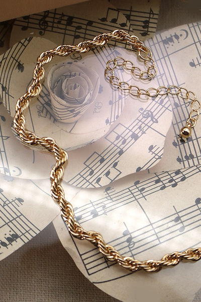 classic rope chain necklace | gold plated