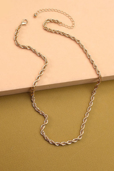 classic rope chain necklace | gold plated
