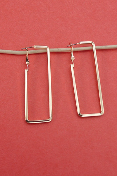 2.5" rectangle hoops | gold