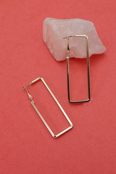 2.5" rectangle hoops | gold