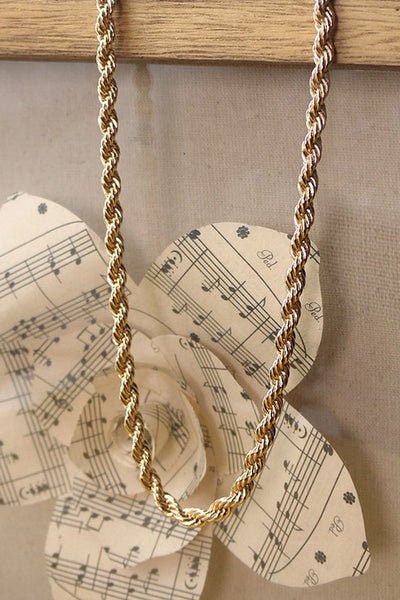 5mm rope chain necklace | gold plated
