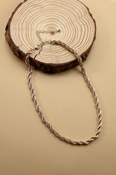 5mm rope chain necklace | gold plated