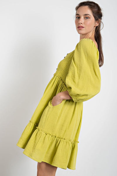 special to me ruffled dress | pear