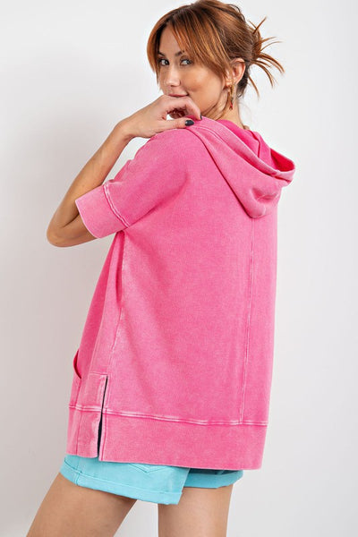 somewhere sunny thermal hoodie | barbie pink