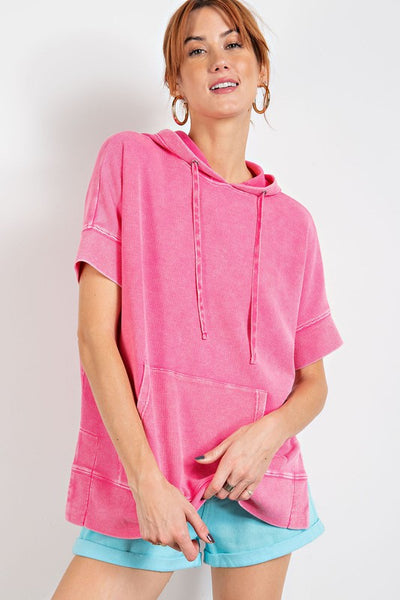 somewhere sunny thermal hoodie | barbie pink