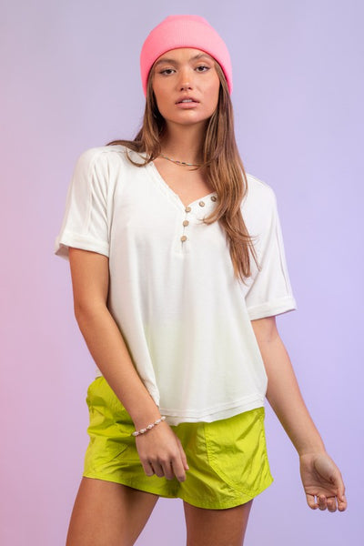 closer to home raw edge top | white