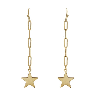 2" chain + star earrings | matte gold