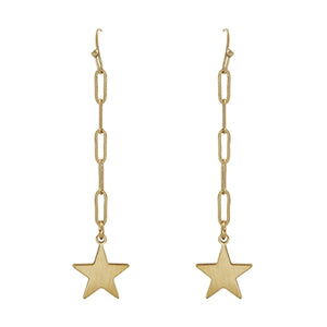 2" chain + star earrings | matte gold