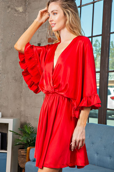 steal the show wrap dress | red