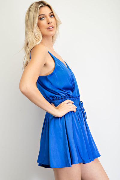 make it memorable surplice romper | royal blue