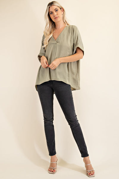 set the stage hi-low top | olive