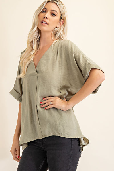 set the stage hi-low top | olive