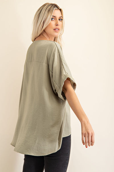 set the stage hi-low top | olive