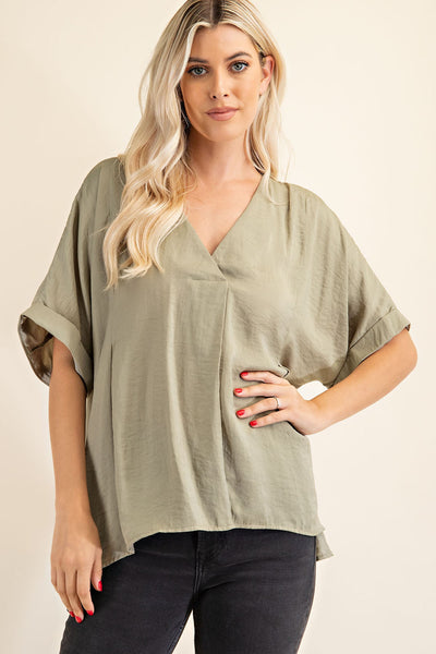 set the stage hi-low top | olive